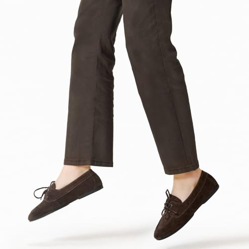 Image of C.Paravano Women Suede Leather Loafers Slip-ons Moccasin Boat Shoes Flats | Feels like a second skin, Soft, Comfortable, Lightweight, Easy to walk,Cushioned insole