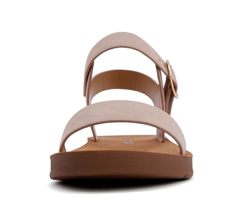 Image of Soda PLENTY ~ Women's Strappy Ankle Wrap Buckle Fashion Flat Sandals | Casual Sandals