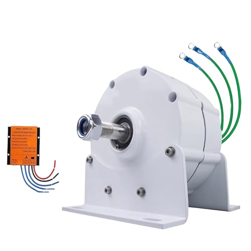 Gearless Permanent Magnet Generator, Low RPM 600R/Min 8000W Small Permanent Magnet Generator Ac Alternator with Controller Gearless Alternators for Wind Water Turbine 12V