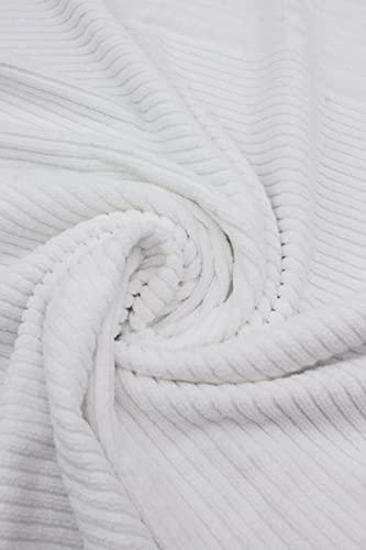 Cotton Craft 6 Piece Towel Set - Sculpted Super Zero Twist Plush 100% Cotton Ribbed Bathroom Towel Set - Soft Absorbent Textured Luxury Hotel Spa Gift - 2 Bath Towel, 2 Hand Towel, 2 Washcloth - White #TOP7