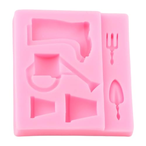 XMOLDNMS Garden Accessories Silicone Mould Watering Can Trowel Fork Plant Pot Fondant Mould for Bird Cake Decoration Cupcake Topper Candy Chocolate Polymer Clay Gum Paste - Image 4