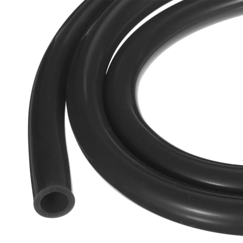Rebower Silikonschlauch Lebensmittelecht 19mm ID x 25.4mm OD, 1 Meter Kondensatschlauch, Transparenter Wasserleitung für Pumpen, Siphons, Entwässerung, Bewässerung (Schwarz)