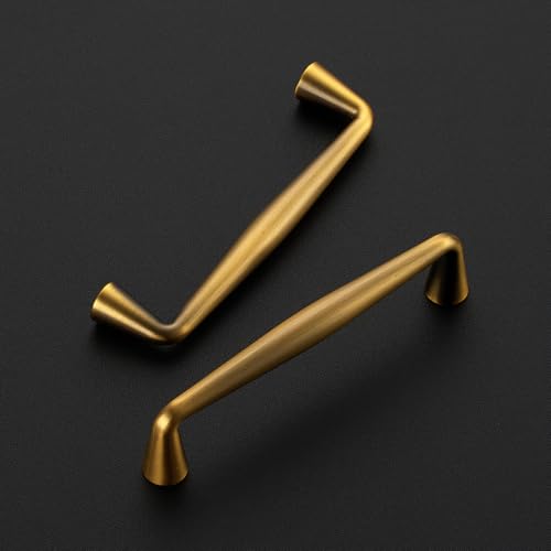 Image of Ravinte Brushed Brass Cabinet Handles Solid Handles,4 Inch,10 Pack