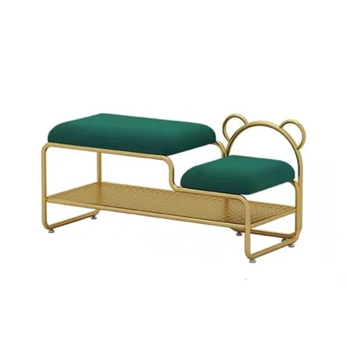 Banc à chaussures entrée avec coussin et étagère de rangement