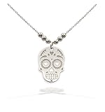 Collar Calavera Mujer Dije de Plata 925 Calavera Mexicana Catrina Celebra la Vida y la Tradición Amuleto Dia de Muertos...