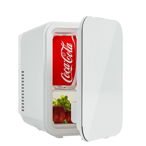 Mini Fridge Car Refrigerator Freezer Portable Cooler & Warmer w/Tri-Core Tech Skincare Cosmetic Food Organizer for Car/Home (8L tempered glass LED)