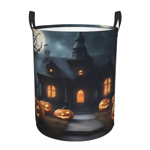 Happy-Halloween-Day-Trick-or-Treat - Cesta redonda para ropa sucia, adecuada para guardar ropa, libros, etc
