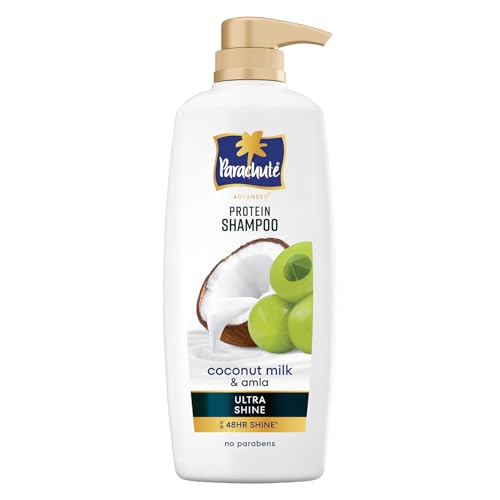 Image of Parachute Advansed Protein Shampoo with Coconut Milk & Amla | Up to 48 hr Shine | Ultra Shine | Protein Lock Technology | Paraben free | For Men & Women | 1L