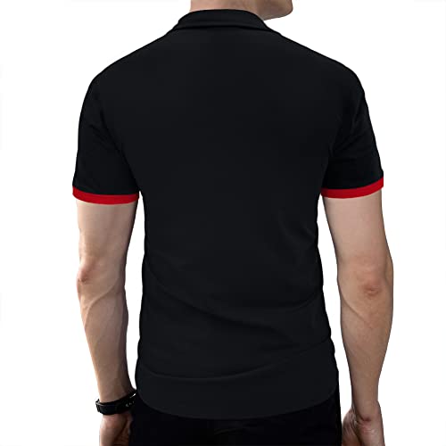 LOGEEYAR Men Polo Shirt Slim Fit Short Sleeve Cotton Golf Shirt Solid Performance Casual T-Shirts3