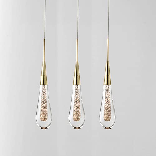 Lámpara colgante de cristal LED en pack de 3 ideal para escaleras y estudio