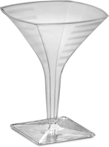 EMI Yoshi Koyal Square Mini Martini Glasses, 2-Ounce, Clear, Set of 96
