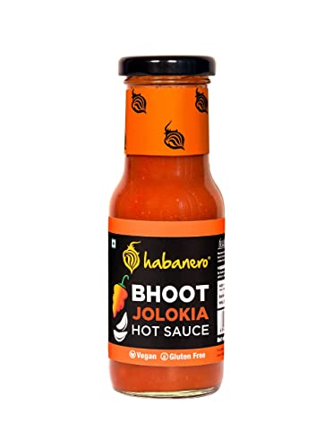 Image of Habanero Bhoot Jolokia Sauce | World's Hottest Ghost Pepper | Extra hot | Use as Condiment, Marinade or dip | 200g | Vegetarian | Vegan & Gluten Free | Enjoy 10 Servings