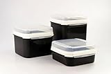 Original Tupperware TUPPERWARE Bellevue 4,0 L + 2,6 + 1,2 schwarz Vorratshaltung Royal Naschkätzchen