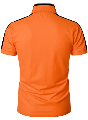 HOOD CREW Men’s Short Sleeves Collared T Shirt Fashion Polo Shirts Classic Tops Golf Tennis T-Shirt - Image 4