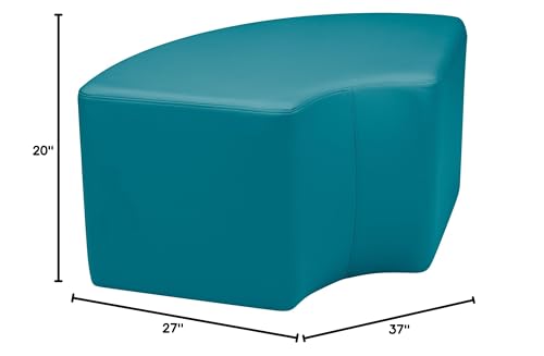 Image of Sprogs 18 inch H Structured Quarter Round Stool -Flexible Modular Collaborative Soft Seating for Office, Home, Lounge and School Classrooms with Durable Frame & Set of 2 inch Casters Add-on -Teal