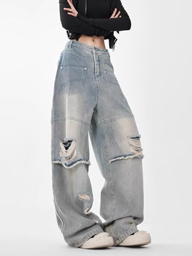 Men's Pants Workwear Retro Denim Wide Leg Loose Fit High Street Spring Casual Trouser for Men4