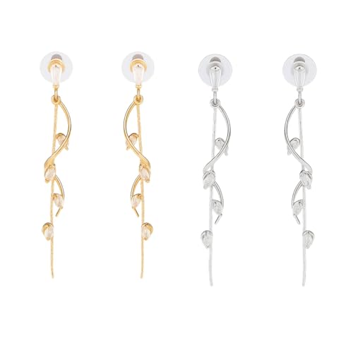 Lista de Aretes Largos - los preferidos. 41 XYPHIELLE Aretes Franceses Largos con Circonitas y Flecos para Mujer, Estilo Giratorio y Retorcido, Joyería de Lujo Ligero