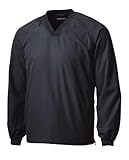 SPORT-TEK Unisex V-Neck Raglan Wind Shirt | Lightweight Windbreaker Jacket for Men & Women, Pullover Spring Jacket Graphite