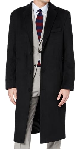 Men's Black Wool & Cashmere Winter Overcoat