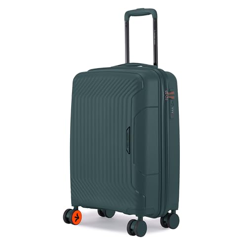 Image of Nasher Miles Coorg Hard-Sided Polypropylene Cabin Luggage 20 inch | 55cm | 8 Wheels Small Trolley Bag for Travel | Suitcase (Olive Green)