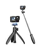 TELESIN GoPro Hero 13 用 ミニ延長ロッド 三脚マウント 磁気クイックリリース 360°回転 縦撮り対応 40cm自撮り棒 一脚 卓上三脚 軽量 セルカ棒 折りたたみ 4段伸縮 vlog撮影 小型で持ち運びに便利 GoPro Hero 13 アクセサリー に対応