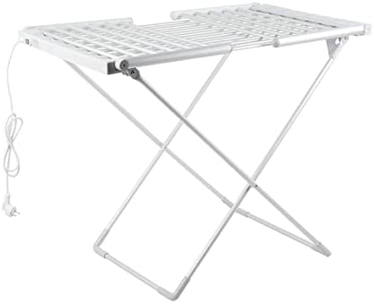 18 Bars Electric Heated Clothes Dryer Airer, Portable Folding Towel Warmer Drying Rack, X-Legs Stable Standing Heating Dry Racks, Energy-Efficient Constant Temperature of 45-55°C b
