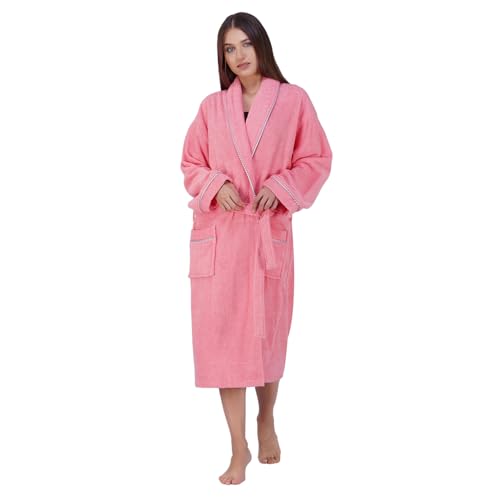 Image of Rangoli Sunshine 100% Cotton Bathrobes For Women, 500 GSM Free Size Bath Robe With Rope,Ultra-soft, Lightweight & Highly Absorbent Luxurious Bath Gown /Bath Robe