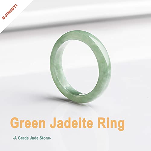 Natural Light Green Jade Ring(Size:3-13), A Grade Green Slim Jade Rings for Women 100% Real Stone Jade Band Ring Simple Gemstone Ring Jewelry Gift3