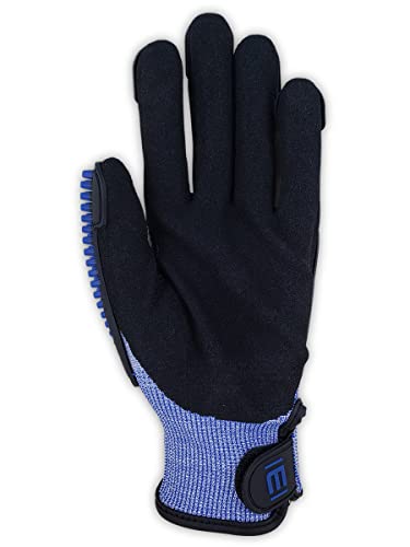 Image of MAGID T-REX Flex Series Extremely Lightweight AeroDex Technology VersaTek Grip Palm Coated Impact 3 Glove - Size 9 /L-ANSI Level A8-1 Pair Blue