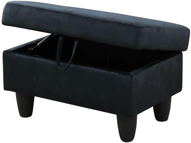 Midnight Blue Flannel Living Room Sofa Set Ottoman Living Room Sofa for Home Office Bedroom Living Room, Strong Bearing Capacity Sofa Small Sofa Setee
