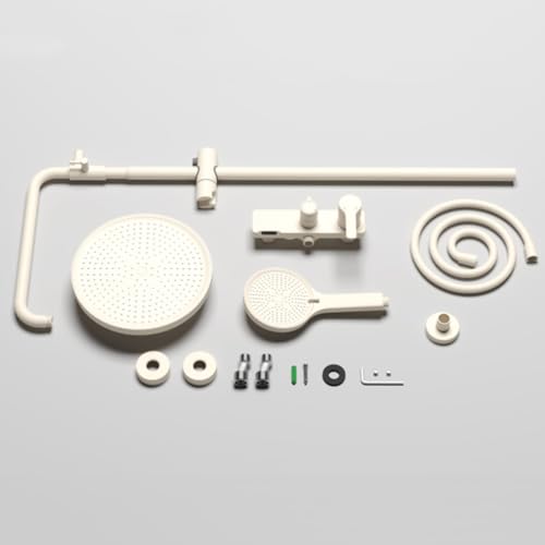 Ensemble mitigeur de douche réglable blanc au design minimaliste effet pluie - 8