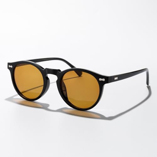 Fashion Cat Eye Round Sunglasses for Men Women Retro Vintage Stylish Artistic Shades for Daily Wear Driving Outdoor UV400