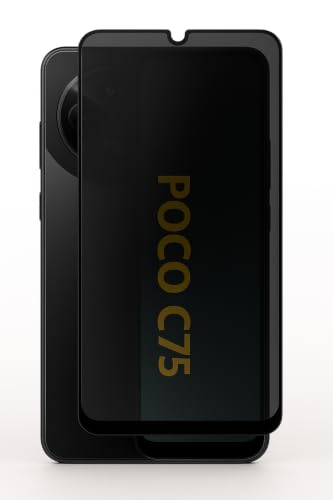 Image of Privacy /Anti-Spy Military-Grade Gorilla Tempered Glass Screen Protector Compatible for Poco C75 5G with Edge to Edge Coverage and Easy Self Installation kit (Poco C75 5G)