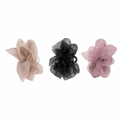 Set de 3 pinzas para cabello con moño de organza miniatura 1