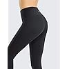 CRZ YOGA Women's Hugged Feeling Compression Leggings 25 Inches - Thick High Waisted Tummy Control Workout Leggings Black Medium