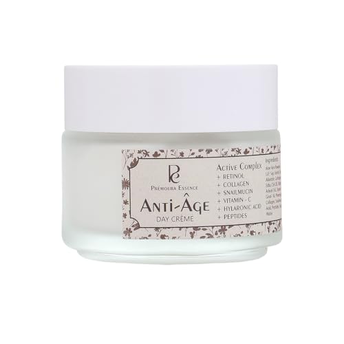 Image of Premoura Anti Aging Day Cream with Retinol 0.2% and Hyaluronic Acid 100g | Strengthens Skin Barrier, Boosts Hydration | Vitamin C Cream For Women and Men |Collagen, and Peptides