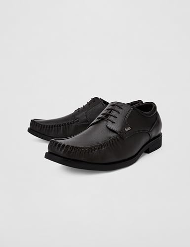 Image of Lee Cooper LC2131B3R Men's Leather Derby Formal Shoes | Lightweight, Comfortable & Stylish Lace-Ups for Office, Business