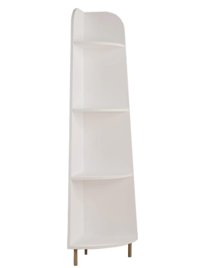 DRMEE Wall Corner Bookshelf, Standing 4-Tier Corner Shelf Bookshelf Corner Shelf with Storage Corner Stand for Living Room Decorative Corner Shelf Plant Stand(A)