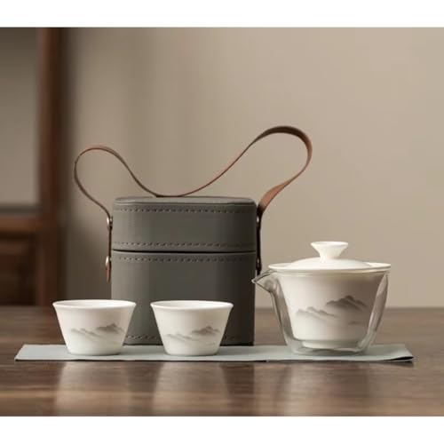 Juego de té de jade portátil para camping y viajes con tetera compacta 5