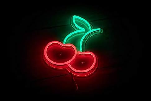 Wall Mitra Cherry Neon Sign Board for Home, Kids Living Room Decor, bar restaurent, Pub, Kids Rooms (12 x 8 INCH)