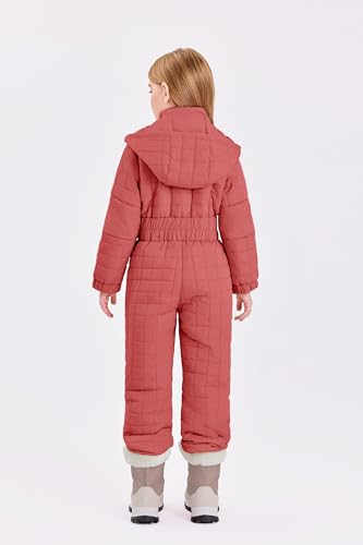Image of Haloumoning Kid Snowsuit Girls Hooded Waterproof Insulated Ski Suit