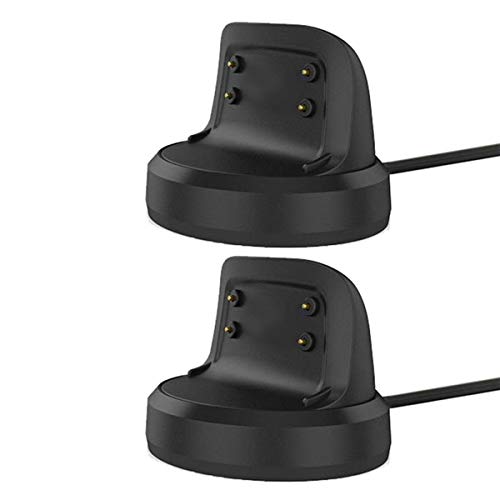Emilydeals Compatible with Gear Fit 2 Charger, Gear Fit 2 Pro Charger, Replacement Charging Dock Cradle for Samsung Gear Fit 2 R360, Gear Fit Pro R365 Smart Watch (2-Pack)
