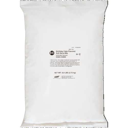 Image of Frostline Birthday Cake Soft Serve Mix, Lactose & Gluten Free, 6 lb Bag | Birthday cake soft serve mix with sweet, creamy flavor; just add water, dairy or dairy-free milk for smooth soft serve treats
