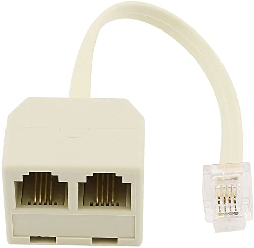 XYWHPGV Telephone RJ11 6P4C Male to 2 Ports 6P4C Female Socket Phone Line Splitter Adapter Converter(9fde5 a5cb9 6940a fc9cc eadb5 c680d