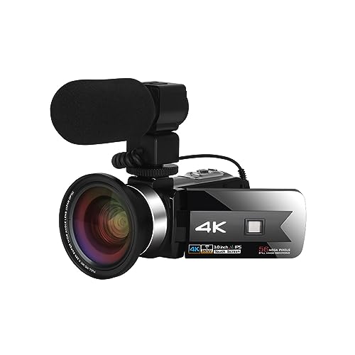 Caméscope 4K UHD avec microphone intégré et fluidité d'image pour un vlog net