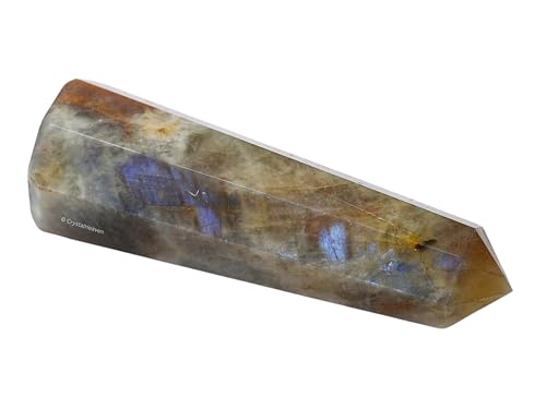 Image of Crystal Heaven Certified Sun Moonstone Tower Obelisk Point For Chakra, Healing And Balancing - Aaa Grade Original Certified Gemstone Agate For Reiki Meditation Yoga Spiritual (2-3 Inches)