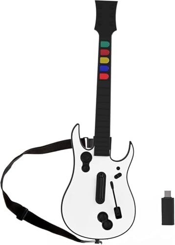 NBCP Guitar Hero Controller PC,Wireless PS3 /PC Guitar Hero Guitar with Dongle for Clone Hero,Guitar...