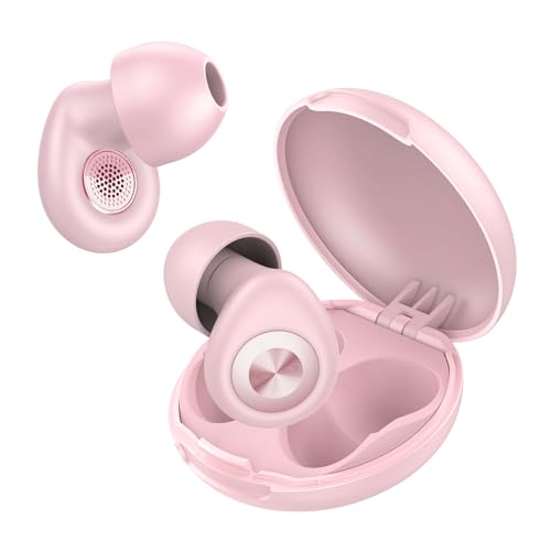 Ohrstöpsel zum Schlafen, Wiederverwendbare Geräuschunterdrückende Weiche Silikon-Ohrstöpsel, Ergonomisches 45dB Leichtes Design, Schlafen/Arbeiten/Reisen, 4 Größen (XS/S/M/L), Süßes Rosa