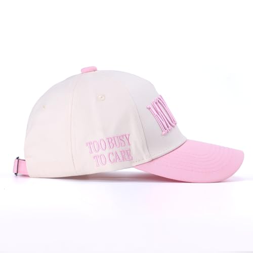 Image of Vintage Two-Tone Trucker Hat Adjustable Baseball Cap with Mommin Embroidery Ponytail Fit Unisex Outdoor Casual Headwear