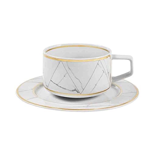 Vista Alegre - Juego de 4 tazas de té y platillo de porcelana Carrara
